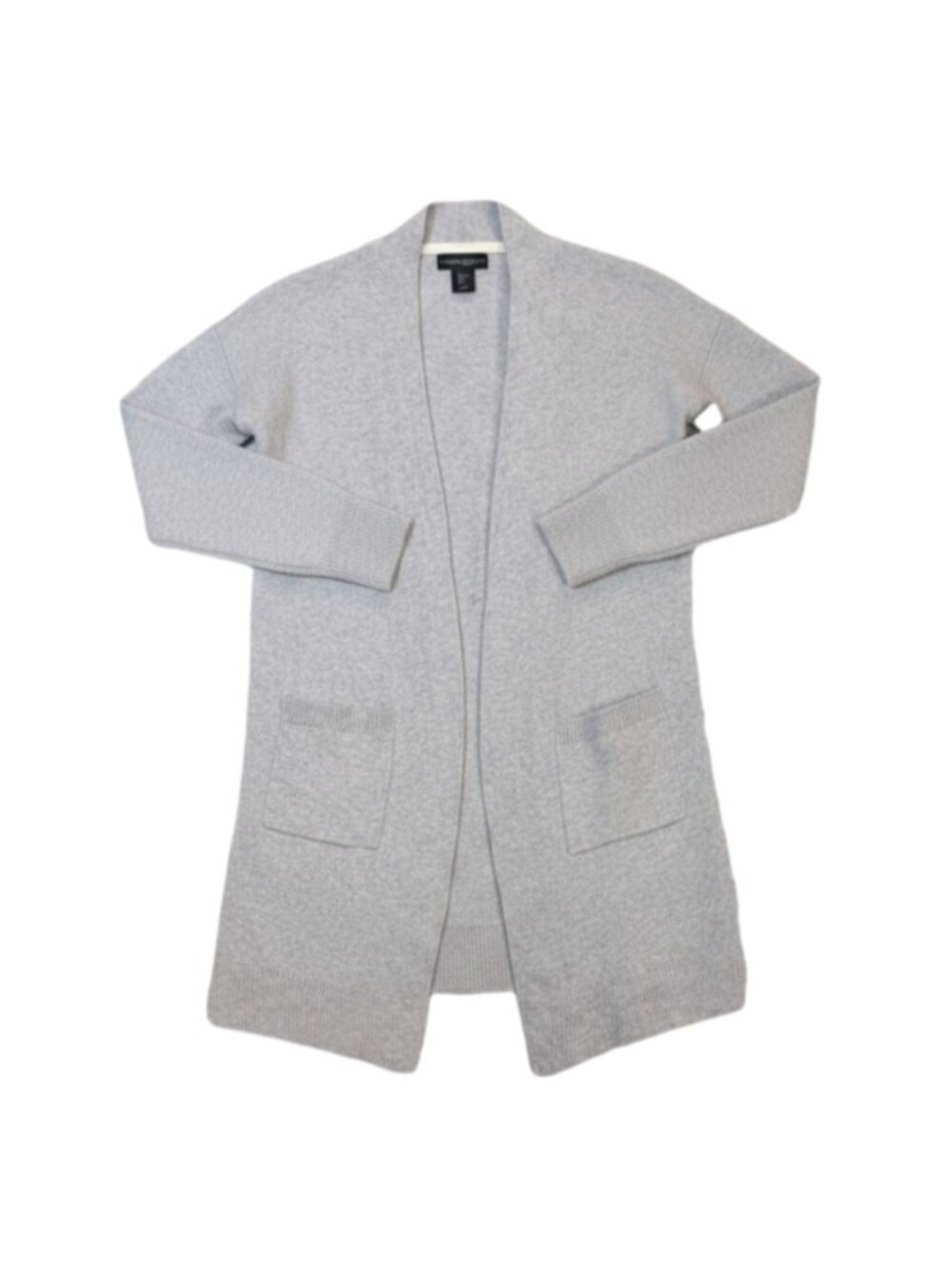Cynthia Rowley Grey Merino Wool Blend Open Front Long Cardigan Sweater Medium
